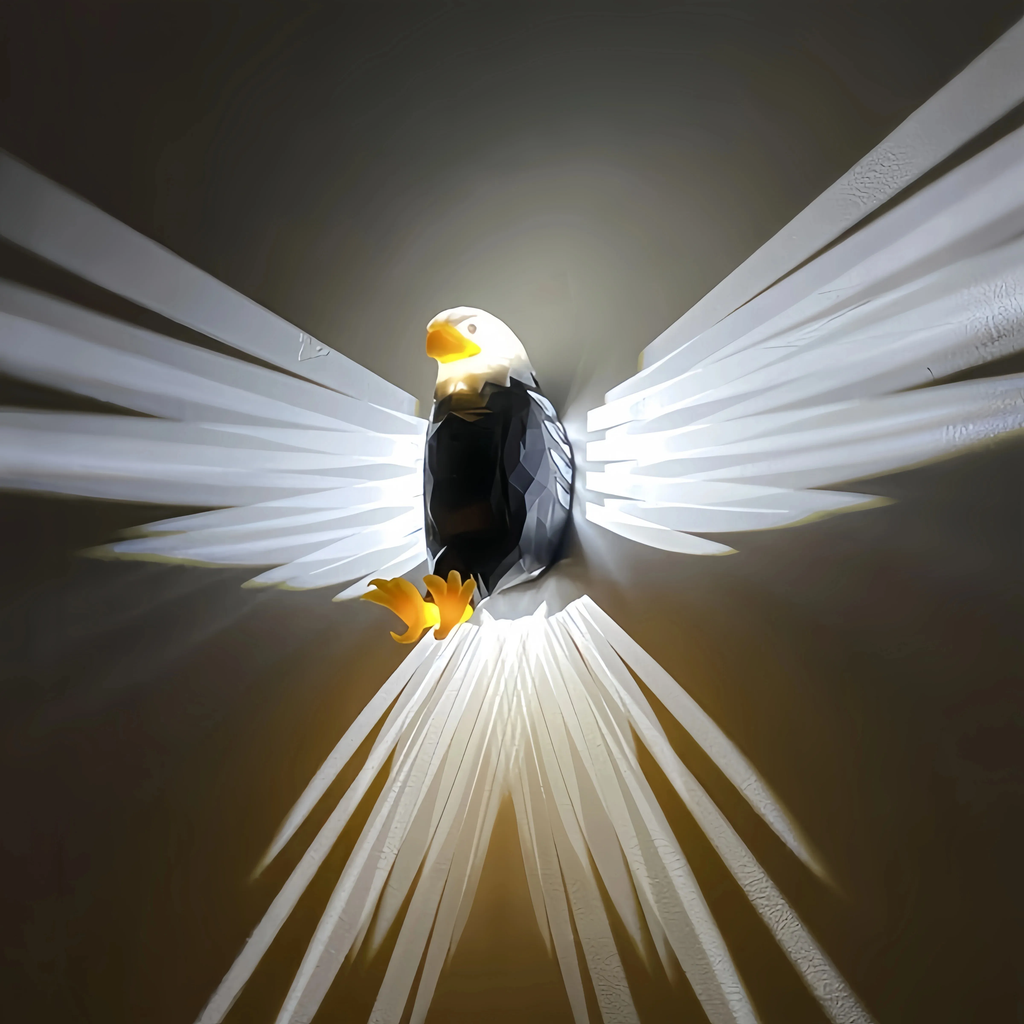 Decorative Eagle Silhouette Wall Light LED Magnetic Rechargeable Lamp