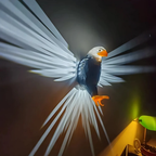 Decorative Eagle Silhouette Wall Light LED Magnetic Rechargeable Lamp