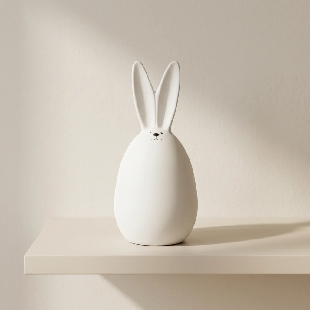 Bunny Figurine Minimalist White Decorative Accent