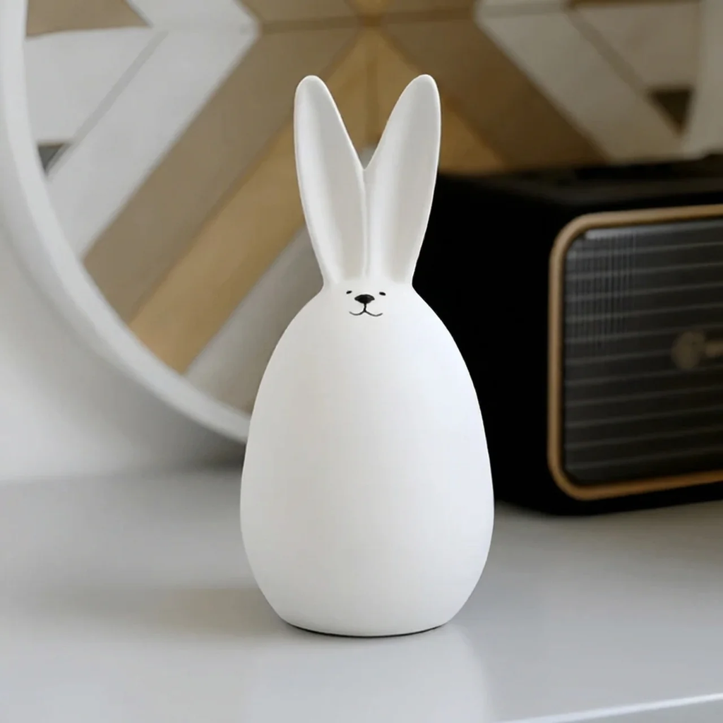 Bunny Figurine Minimalist White Decorative Accent