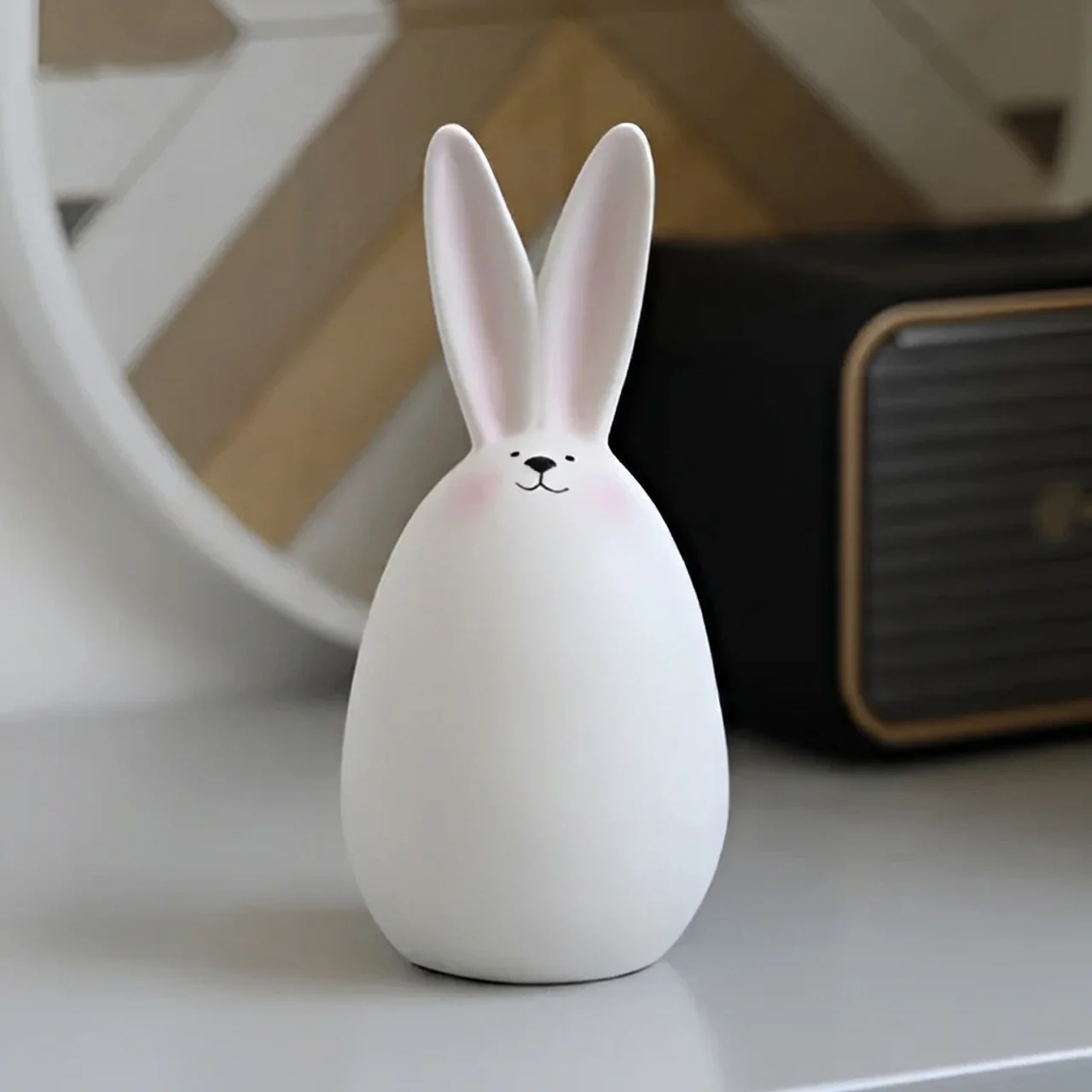 Bunny Figurine Minimalist White Decorative Accent