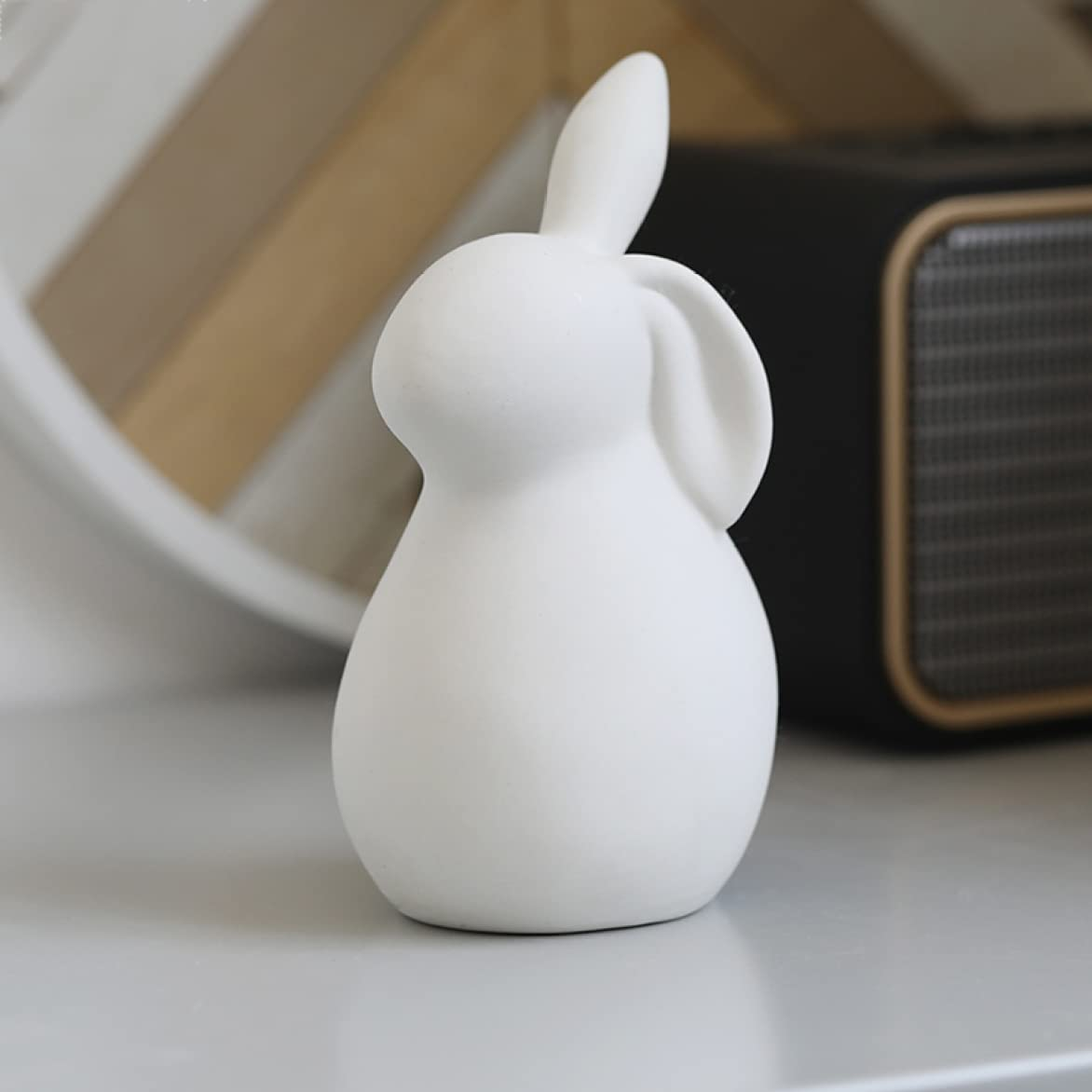 Bunny Figurine Minimalist White Decorative Accent