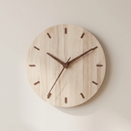 Wall Clock Minimalist Modern Quartz Movement Natural Finish