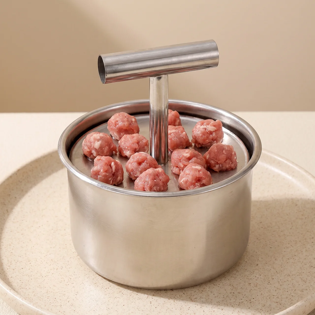 Meatball Portioning Mold Food Grade Silver Dishwasher Safe