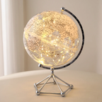 LED Rotating World Globe Lamp with Rotating Display and Warm LED Light