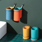 Toothbrush and Toothpaste Holder with Self Adhesive Wall Mount