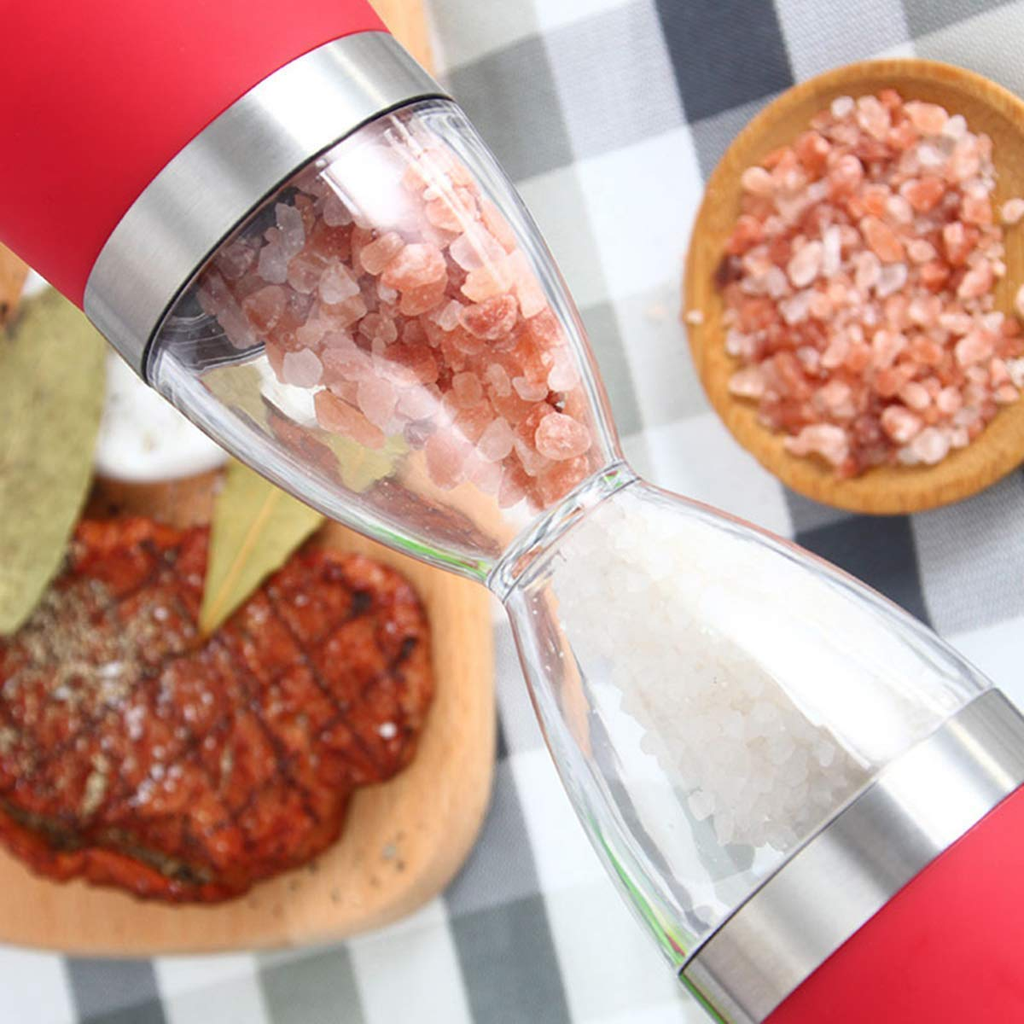 Manual Spice Grinder Adjustable Grinding Mechanism with Clear Container