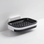Black and white soap dish on a white background