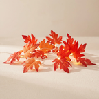 Maple Leaf String Lights - Warm LED Glow for Outdoor Fall Decor, 2M-6M 