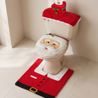 Santa Toilet Cover Set with Floor Mat and Tank Topper
