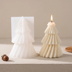 3D Pine Candle Mold Geometric Tree Shape for Candles Soap Resin DIY Crafts