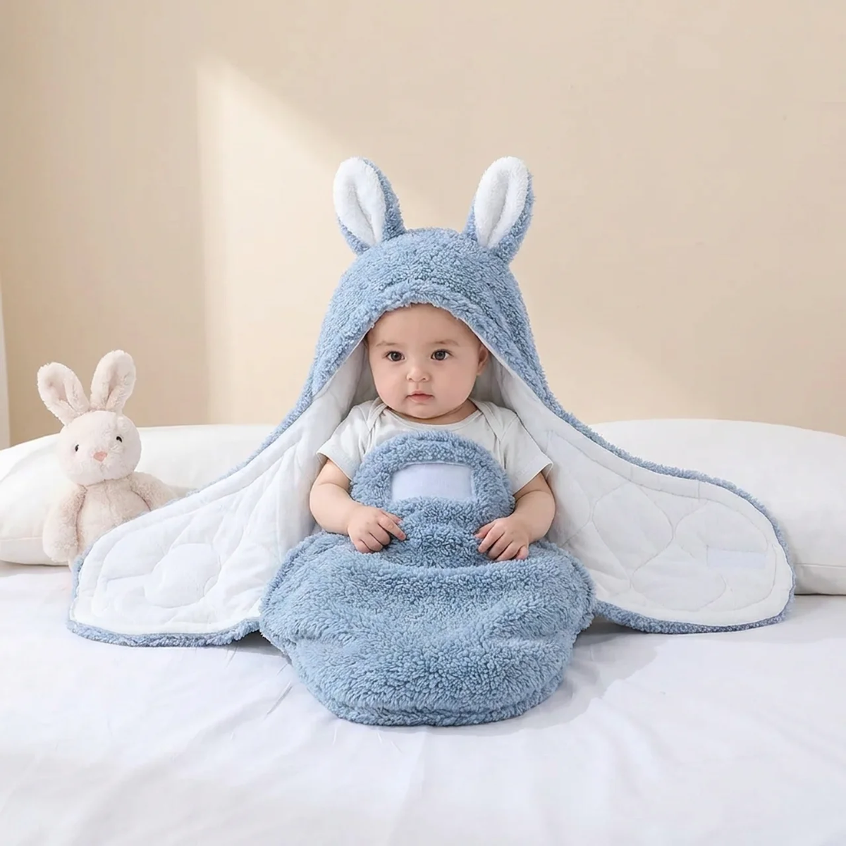 Soft Baby Blanket and Sleeping Bag Set Bear Design