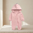 Dinosaur Baby Hooded Romper Full Zip One Piece with Spike Hood