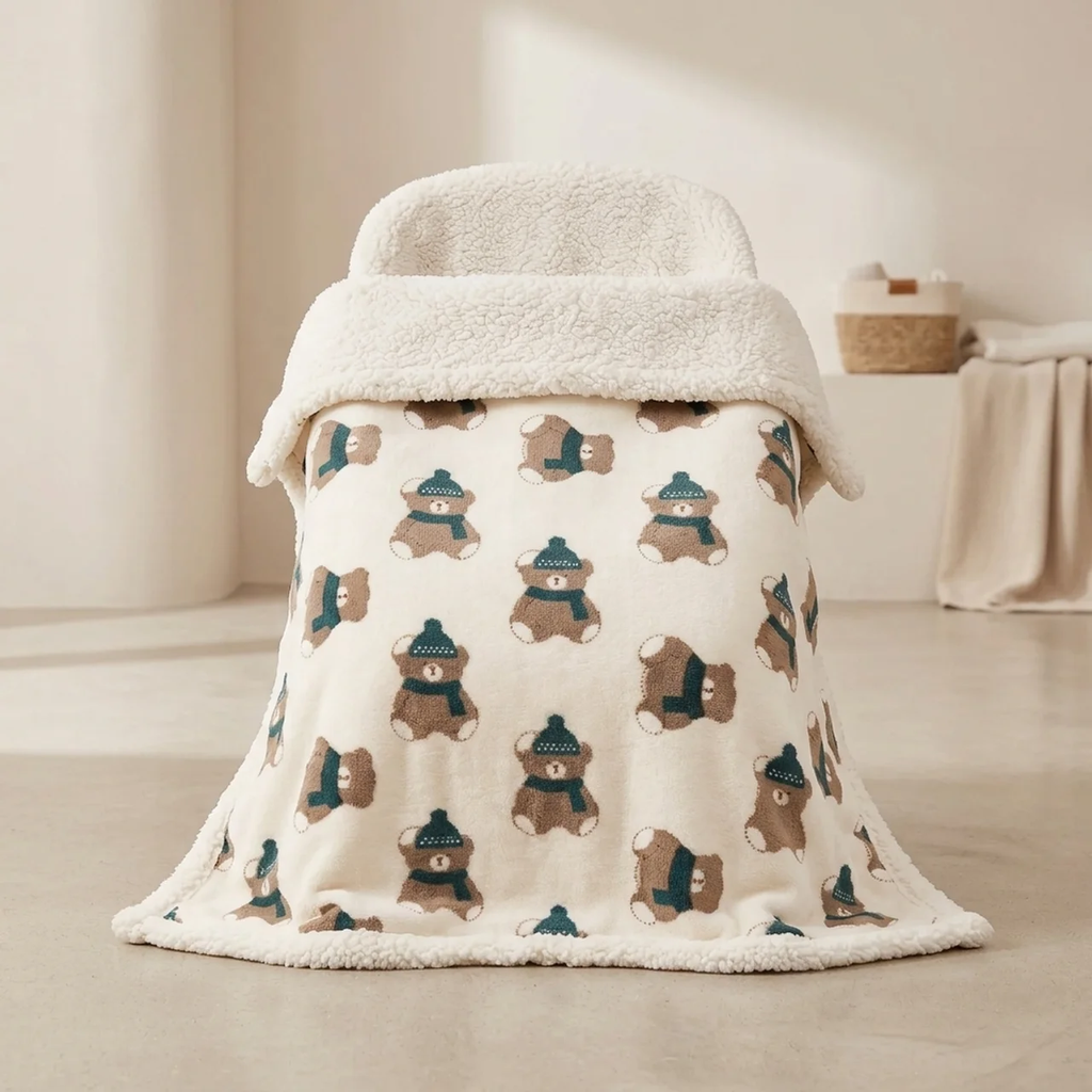 Baby Stroller Blanket Lightweight Soft Flannel Cozy Warm Cover