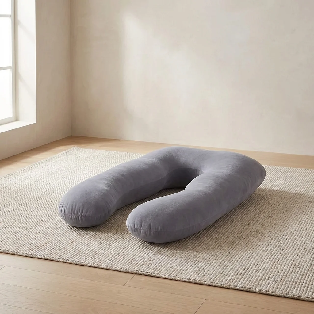 U Shaped Maternity Pillow Cotton Cover Microfibre Filling Removable Cover