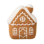 Gingerbread House Christmas Cushion 32cm Fleece with Embroidered Details