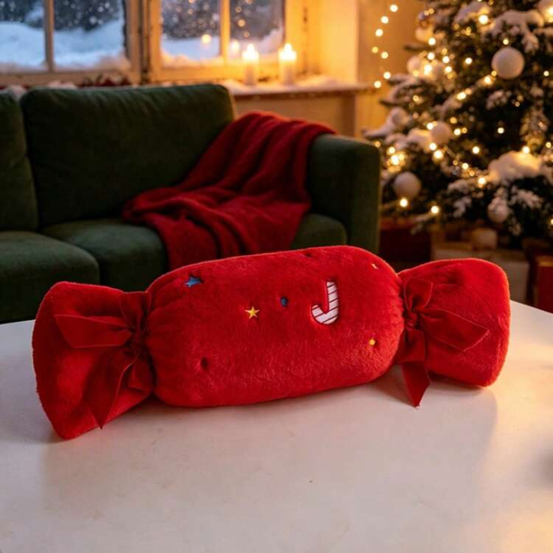 Festive Christmas Plush Figures with Candy Apple and Tree Designs