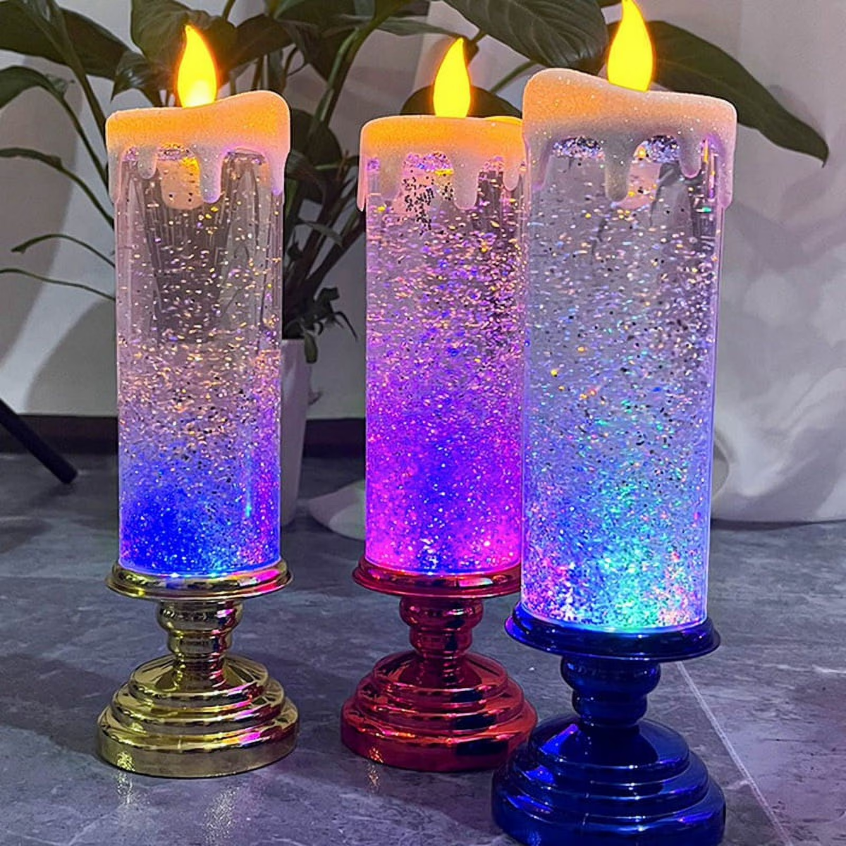 LED Flameless Candle with Real Wax Exterior and Warm White LED Glow