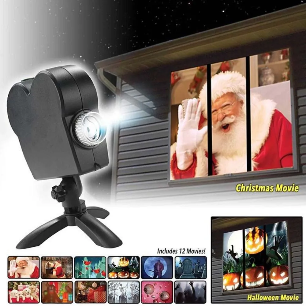LED Window Projector with 12 Animated Festive Light Effects