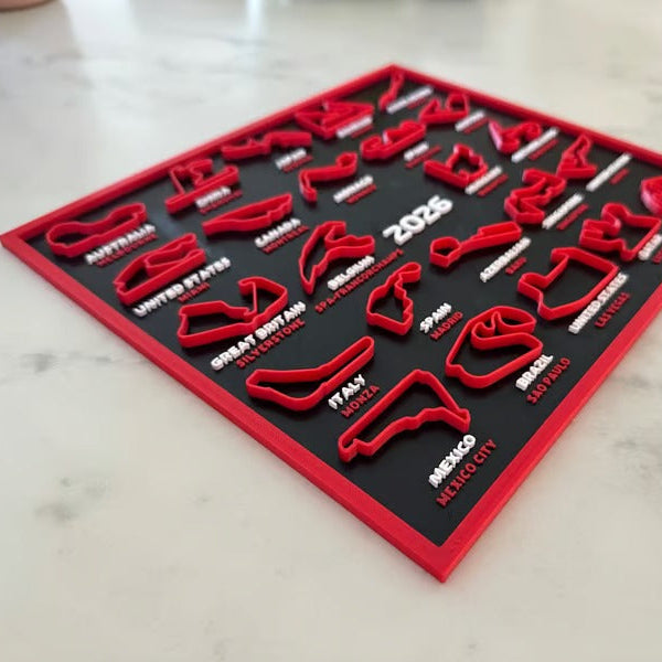3D Printed F1 Racing Calendar 2026 Ð All Circuits Track Wall Art with Display Stand 0