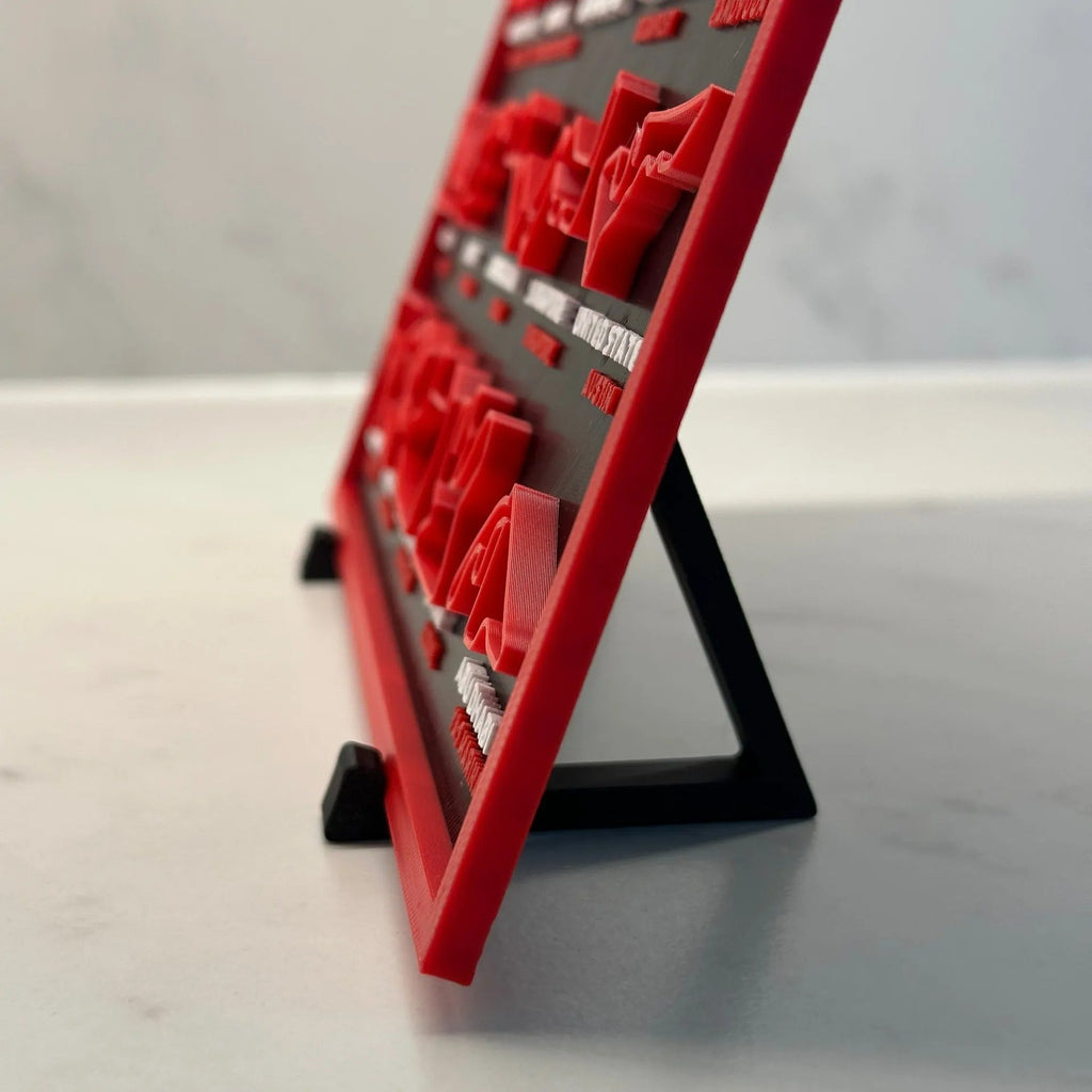 3D Printed F1 Racing Calendar 2026 Ð All Circuits Track Wall Art with Display Stand 2