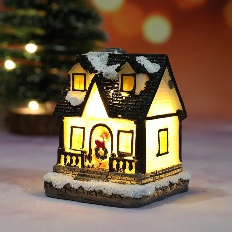 Christmas Village Display Set with 6 Houses and LED Lighting