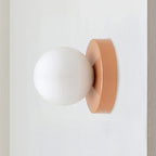 Wall Sconce Globe Light Dimmable Hardwired Indoor Pearl Finish
