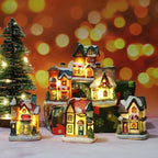 Christmas Village Display Set with 6 Houses and LED Lighting